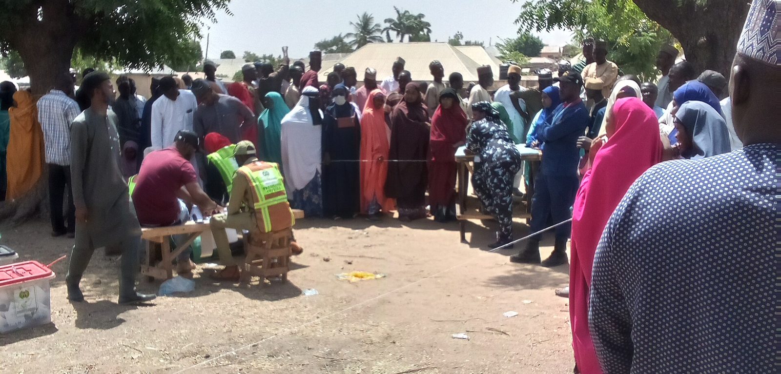 Voters gathered at a polling unit in Pantami, Gombe, during the 2023 election